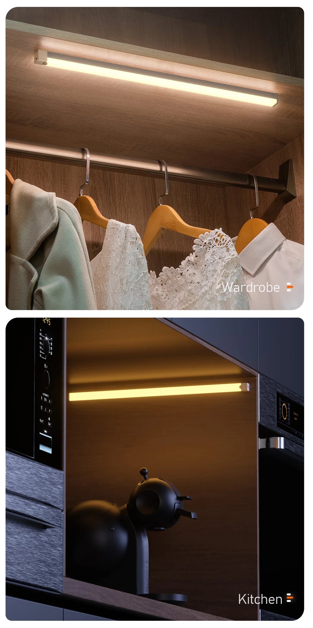 LED Night Lamp for Kitchen, Cabinet, Corridor, Bedroom - USB Rechargeable